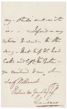 Lot #496 Edwin Landseer Autograph Letter Signed - Image 3