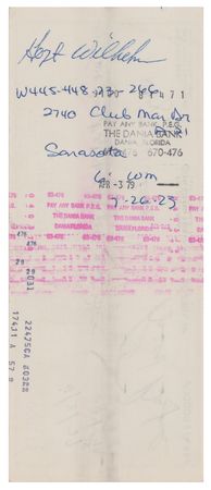 Lot #1001 Hoyt Wilhelm Signed Payroll Check - Image 1