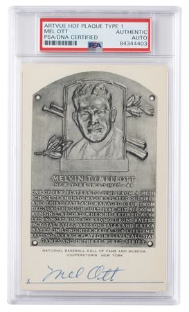 Lot #881 Mel Ott Signed HOF Card