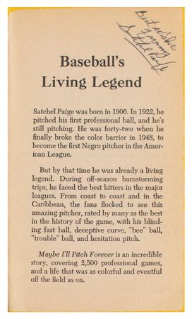 Lot #981 Satchel Paige Signed Book - Image 2