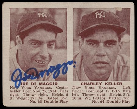 Lot #941 Joe DiMaggio Signed 1941 Double Play Baseball Card - Image 1