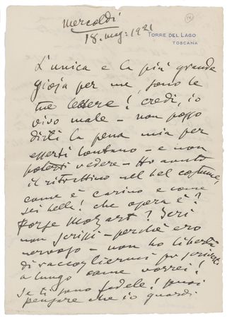 Lot #590 Giacomo Puccini Autograph Letter Signed - Image 1