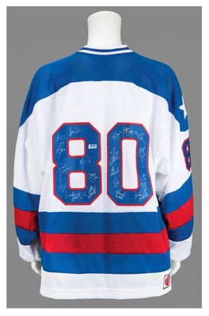 Lot #1032 Miracle on Ice Signed Jersey - Image 1