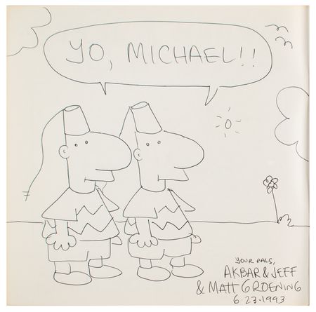 Lot #517 Matt Groening Signed Book with Sketch - Image 1