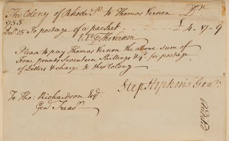 Lot #281 Stephen Hopkins Document Signed - Image 1