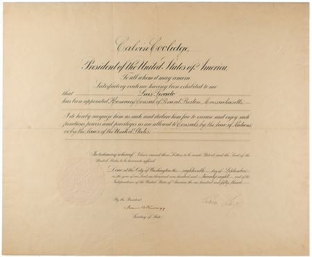 Lot #83 Calvin Coolidge Document Signed as President - Image 1