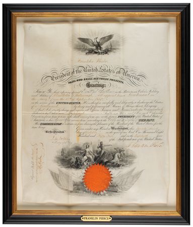 Lot #22 Franklin Pierce Document Signed as President - Image 2