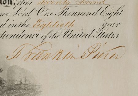 Lot #22 Franklin Pierce Document Signed as President - Image 3