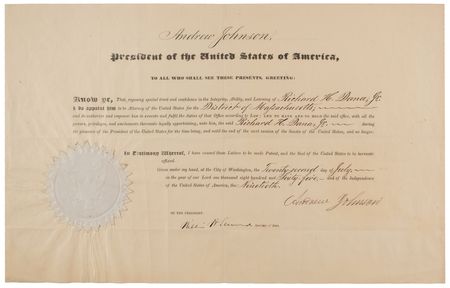 Lot #27 Andrew Johnson Document Signed as President - Image 1