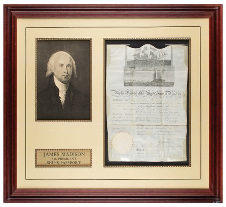 Lot #6 James Madison Document Signed as President - Image 1