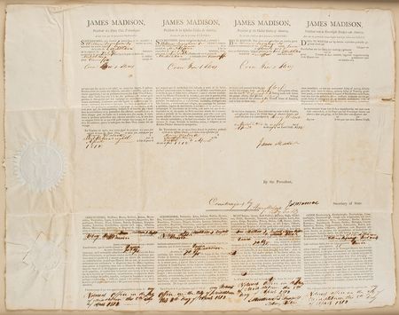 Lot #7 James Madison and James Monroe Document Signed - Image 2