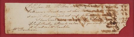Lot #171 Benjamin Franklin: Franklin writes to America's first great botanist: 