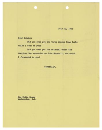 Lot #89 Dwight D. Eisenhower Typed Letter Signed as President - Image 2