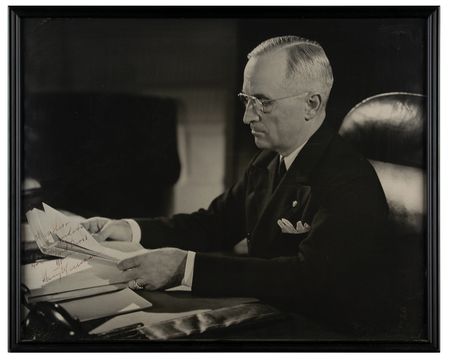 Lot #47 Harry S. Truman Signed Oversized Photograph - Image 1
