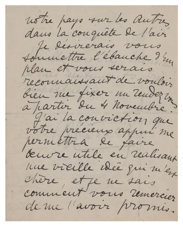 Lot #405 Roland Garros Autograph Letter Signed - Image 2