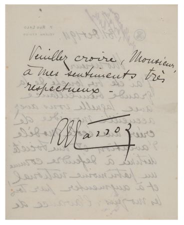 Lot #405 Roland Garros Autograph Letter Signed - Image 3