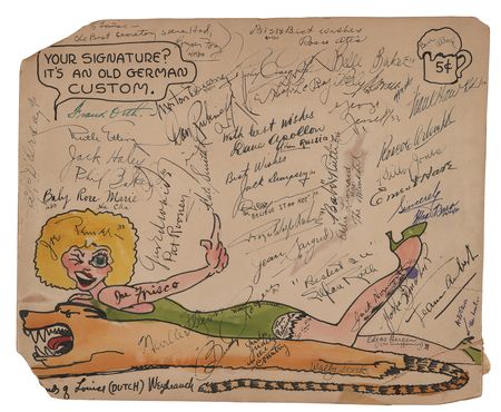 Lot #886 Babe Ruth Signature with Numerous Other Celebrities from the 1930s - Image 1