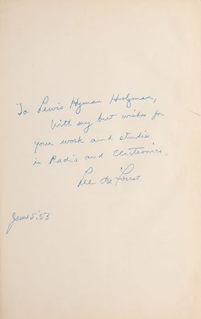 Lot #252 Lee de Forest: The 'father of radio' inscribes with 