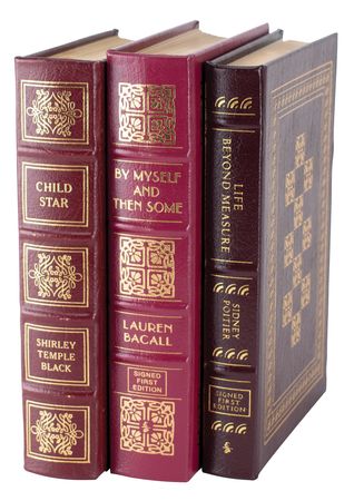 Lot #808 Hollywood (3) Signed Books: Poitier, Bacall, and Temple - Image 1