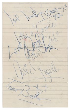 Lot #607 David Bowie and the Spiders from Mars Signatures - Image 1