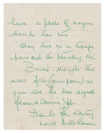 Lot #607 David Bowie and the Spiders from Mars Signatures - Image 4