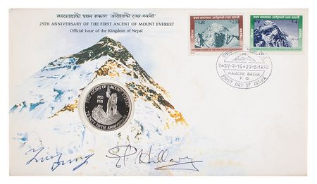 Lot #278 Edmund Hillary and Tenzing Norgay Signed Commemorative Cover - Image 1