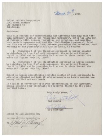 Lot #773 Abbott and Costello Document Signed - Image 2