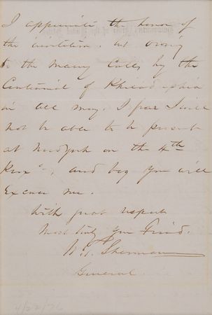 Lot #395 William T. Sherman Autograph Letter Signed - Image 3
