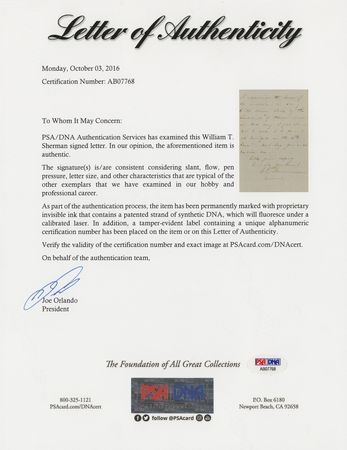 Lot #395 William T. Sherman Autograph Letter Signed - Image 4