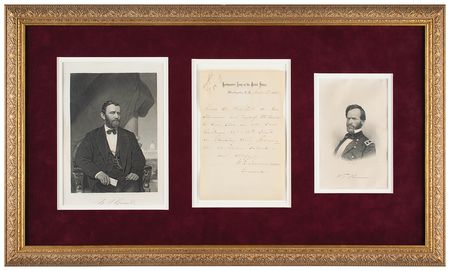 Lot #396 William T. Sherman: Gen. Sherman to U. S. Grant: 