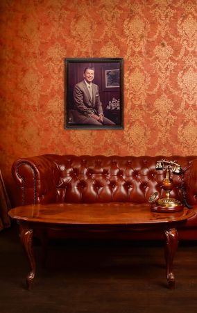 Lot #57 Ronald Reagan: Massive portrait of Reagan inscribed to 