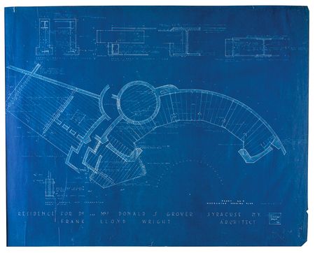 Lot #481 Frank Lloyd Wright Design Drawing and Lot of (9) Blueprints - Image 11