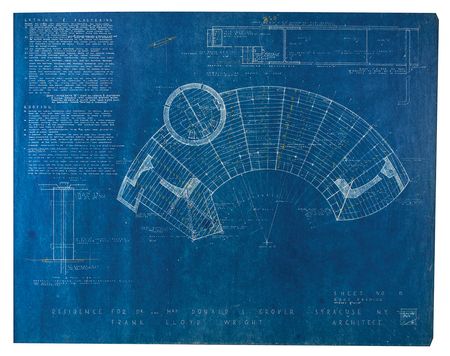 Lot #481 Frank Lloyd Wright Design Drawing and Lot of (9) Blueprints - Image 12