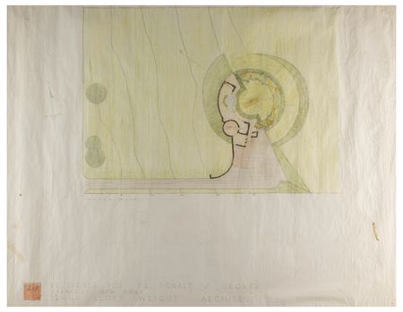 Lot #481 Frank Lloyd Wright Design Drawing and Lot of (9) Blueprints - Image 2