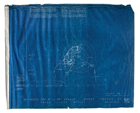Lot #481 Frank Lloyd Wright Design Drawing and Lot of (9) Blueprints - Image 5