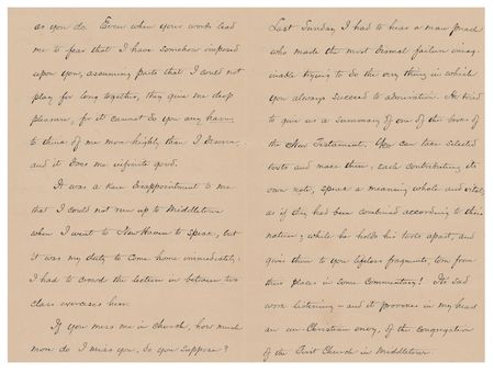 Lot #36 Woodrow Wilson: In an early handwritten letter from his first year at Princeton, Prof. Wilson admits to 