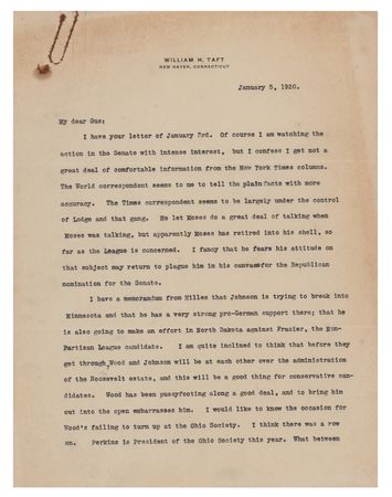 Lot #153 William H. Taft Typed Letter Signed - Image 1