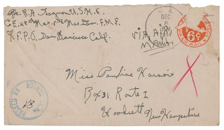 Lot #357 Iwo Jima: Rene Gagnon: Rare WWII-dated letter by Rene Gagnon, boasting a remarkable nine total signatures - Image 8