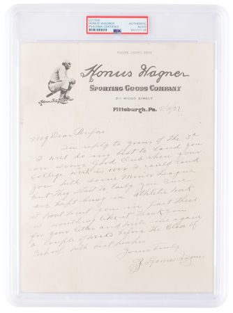 Lot #890 Honus Wagner Autograph Letter Signed - Image 1