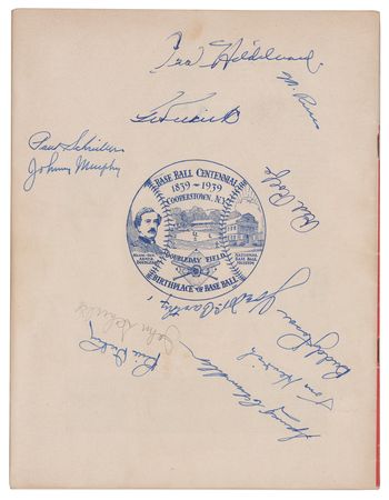 Lot #977 NY Yankees: 1939 Team-Signed Doubleday Field Program Program - Image 1