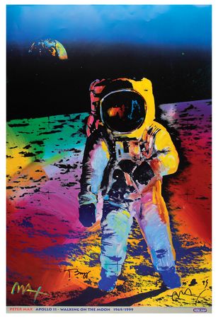 Lot #412 Buzz Aldrin and Peter Max Signed Print - Image 1