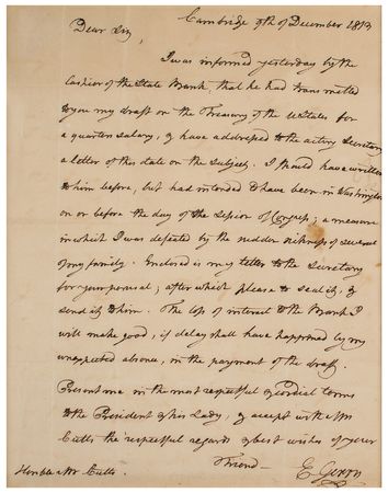 Lot #172 Elbridge Gerry Autograph Letter Signed - Image 2