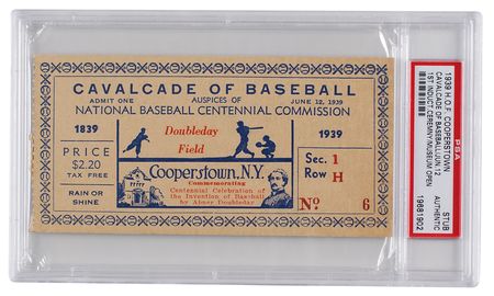 Lot #862 Baseball: 1939 Cooperstown 'Cavalcade of Baseball' Ticket Stub Ticket Stub - Image 1