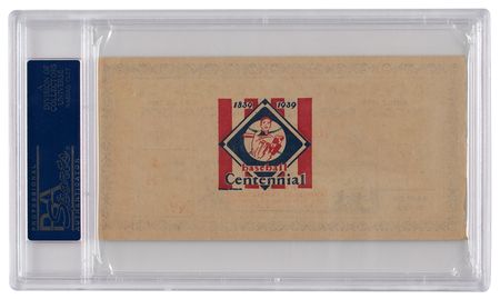 Lot #862 Baseball: 1939 Cooperstown 'Cavalcade of Baseball' Ticket Stub Ticket Stub - Image 2