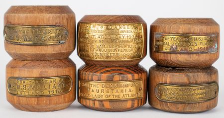 Lot #361 British Royal Navy Ship Relics (6) with HMS Victory: Featuring a piece of the bowsprit from Lord Nelson's flagship, HMS Victory - Image 1