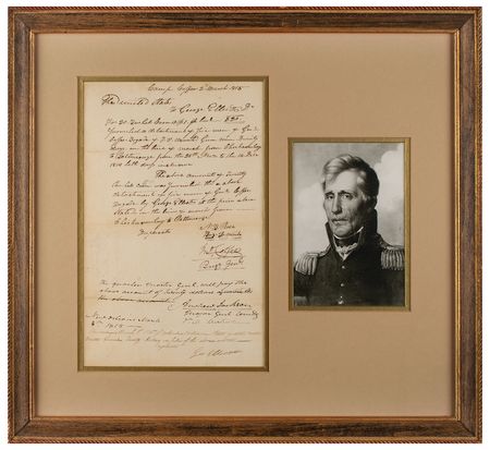 Lot #12 Andrew Jackson Autograph Endorsement Signed - Image 1