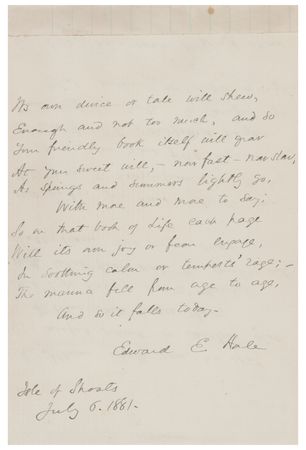 Lot #562 Edward Everett Hale Autograph Manuscript Signed - Image 2