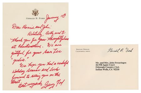 Lot #93 Gerald Ford Autograph Letter Signed - Image 1