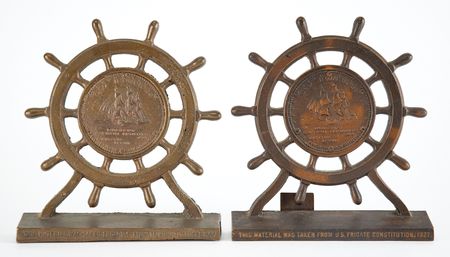 Lot #352 USS Constitution 1927 Restoration Bookends - Image 1