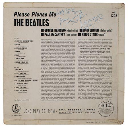 Lot #600 Beatles: John Lennon: Please Please Me album signed by Lennon for a young Menlove Ave. neighbor - Image 1